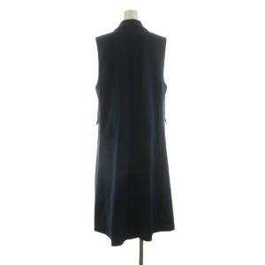PLST 23SS ワッシャーツイルロングジレ ベスト Vネック S ネイビー 12-3102000 /NQ