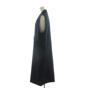 PLST 23SS ワッシャーツイルロングジレ ベスト Vネック S ネイビー 12-3102000 /NQ