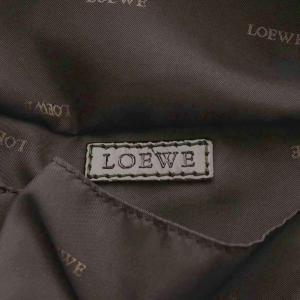 LOEWE アナグラム ナッパアイレ ハンドバッグ レザー エナメル カーキ ブラウン