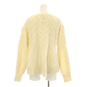 UNITED ARROWS ルーズツイストケーブルニットプルオーバー セーター 長袖 クルーネック ウール 白 ホワイト 15132994813