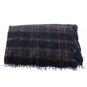 Faliero Sarti マフラー ストール チェック 紺 マルチカラー /YM