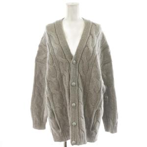 WINTER1 ケーブルニットカーディガン ウール カシミヤ混 グレー 6515-199-0653