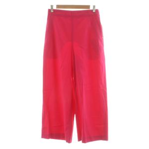 タグ付き コットンレーヨンストレッチ セミワイドクロップドパンツ 36 ピンク 12043204202
