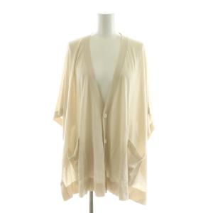 24SS クレープコットン Vネックカーディガン 薄手 長袖 F ベージュ 23024102205 /NQ