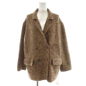 24AW ニットジャケット テーラードジャケット ダブル F 茶 ブラウン SWNJ245238 /AN44