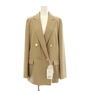 Greed グリード ダブル ジャケット テーラードジャケット 背抜き 金ボタン ウール混 40 ベージュ