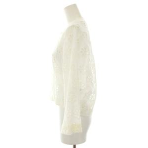 TOMORROWLAND collection 22SS アイレットフラワージップアップブルゾン シャツ ブラウス カットワーク 七分袖 サイドレースアップ