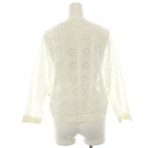 TOMORROWLAND collection 22SS アイレットフラワージップアップブルゾン シャツ ブラウス カットワーク 七分袖 サイドレースアップ