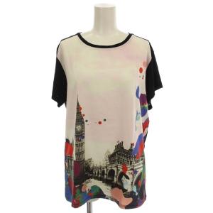転写プリント Tシャツ YW0750 半袖 カットソー XL 黒 ブラック /G