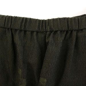 慈雨 イージーパンツ カーブ ウエストゴム クロップド丈 ウール 40 緑 グリーン /BB