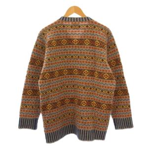 jamieson's ANATOMICA 別注 ニット プルオーバー Vネック 総柄 ウール ブラウン