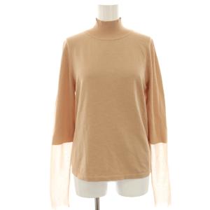 ニット カットソー ハイネック 長袖 シアー切替 ロングスリーブ F キャメル 14137206 /HN