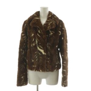 毛皮ジャケット アウター ミンクファー 柄 2 ブラウン /NQ