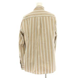 MACPHEE 23AW ファインブロード ボウタイブラウス シャツ 長袖 リボン 36 茶 ブラウン 白 ホワイト 12013401203