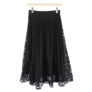 ラスターレースプリーツスカート 40 ブラック M5S13232