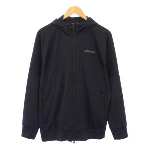 ジップアップパーカー ジャケット ストレッチ ロゴ プリント L 紺 ネイビー BRM233M01 /BB
