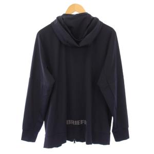 BRIEFING ジップアップパーカー ジャケット ストレッチ ロゴ プリント L 紺 ネイビー BRM233M01 /BB