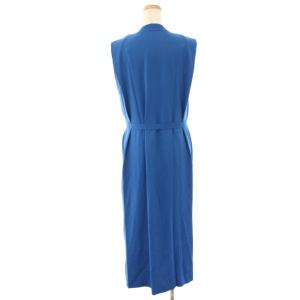 LOUNIE ニットワンピース マキシ ロング ノースリーブ リボン F 青 ブルー /HN