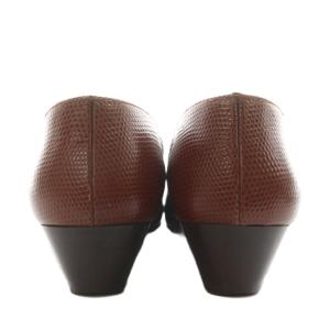 Salvatore Ferragamo ヴァラリボン パンプス ヒール ラウンドトゥ レザー 5 茶 ブラウン 05261 /AN22