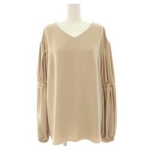21AW ポリエステルジョーゼットブラウス シャツ プルオーバー 長袖 38 ベージュ 531-2110113