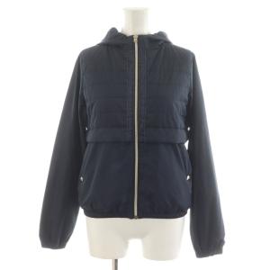 中綿ジャケット フード ジップアップ ラメ 12A 紺 ネイビー GI023G-19510-9200 /AN46