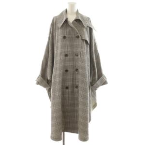 オーバーサイズトレンチコート ロング丈 チェック柄 アウター F ベージュ RWFC221001 /AN44