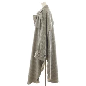 furfur オーバーサイズトレンチコート ロング丈 チェック柄 アウター F ベージュ RWFC221001 /AN44