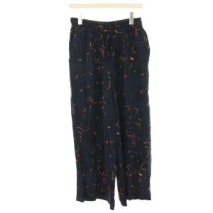 シャドウフラワーパンツ SHADOW FLOWER PANTS ワイドパンツ イージー 総柄 38 紺