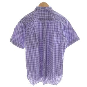 Comme des Garçons Homme Deux ギンガムチェックシャツ 半袖 S 青 ブルー 白 ホワイト DK-B058 /RR