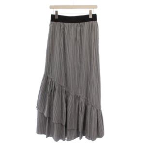 21AW ソフトストライプブロードスカート ロング 38 グレー 531-1220602 /BM