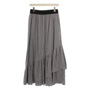 ADORE 21AW ソフトストライプブロードスカート ロング 38 グレー 531-1220602 /BM