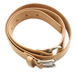 CELINE ベルト ハトメ レザー マカダム柄 M ベージュ /YT OH