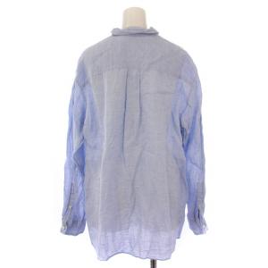 MUSE de Deuxieme Classe 23SS リネンウォッシュシャツ オープンカラー 長袖 無地 F 水色 ライトブルー 23050500413010
