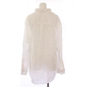 MUSE de Deuxieme Classe 23SS リネンウォッシュシャツ オープンカラー 長袖 無地 F 白 ホワイト 23050500413010