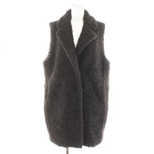 Poodle boa tailored vest S グレー