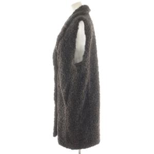 three dots Poodle boa tailored vest S グレー