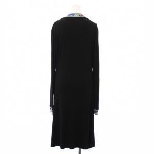 LEONARD FASHION カシュクール ワンピース 42 ブラック 0480129