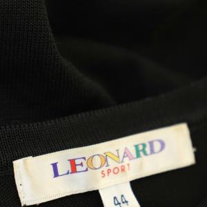 LEONARD SPORT カットソー 0548528 ニット Tシャツ 半袖 花柄 44 黒 ピンク /G