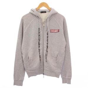 ジップアップパーカー ジャケット アウター スウェット ロゴ プリント S グレー /BB