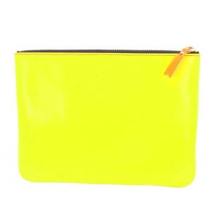 COMME des GARCONS 蛍光ポーチ 小物入れ ロゴ バイカラー ピンク 黄色 イエロー /BB