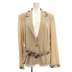 FASHION テーラードジャケット 0381353 花柄 ウール混 LL ベージュ /G