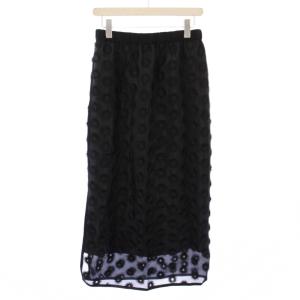 IENA 24SS シアージャガード刺繍スカート タイト イージー マキシ ロング ウエストゴム シースルー 38