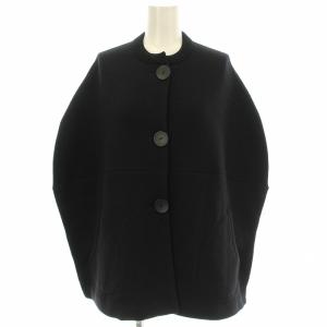 ニット ポンチョ ケープ 黒 ブラック /G