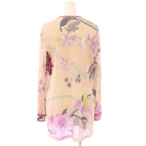 LEONARD FASHION ブラウス シャツ プルオーバー 長袖 花柄 シアー 40 ベージュ 0169303 /KH