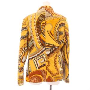 LEONARD FASHION テーラードジャケット ベロア 2B 総柄 13AR イエロー 0381200 /KH