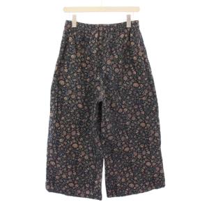 SOIL ワイドパンツ イージー ウエストゴム 花柄 総柄 F 紺 ネイビー /BB