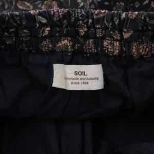SOIL ワイドパンツ イージー ウエストゴム 花柄 総柄 F 紺 ネイビー /BB