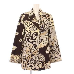 FASHION テーラードジャケット 2B 総柄 シルク 9R 茶 0381401 /KH