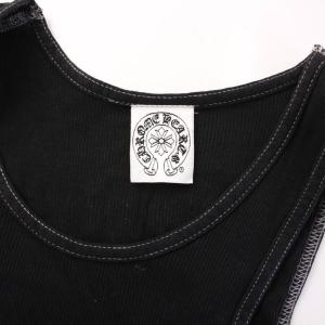 CHROME HEARTS リブタンクトップ ストレッチ クロス M ブラック