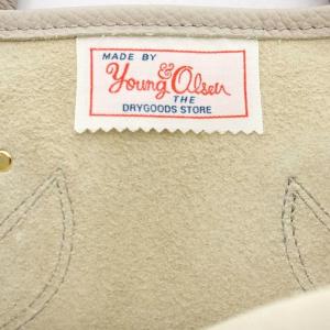 YOUNG & OLSEN EMBOSSED LEATHER TOTE トートバッグ レザー ハンドバッグ グレージュ /G